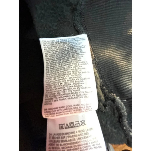 The North Face Mens Hommes Hoodie Black with White Logo Pockets Draw String Size - Picture 4 of 6